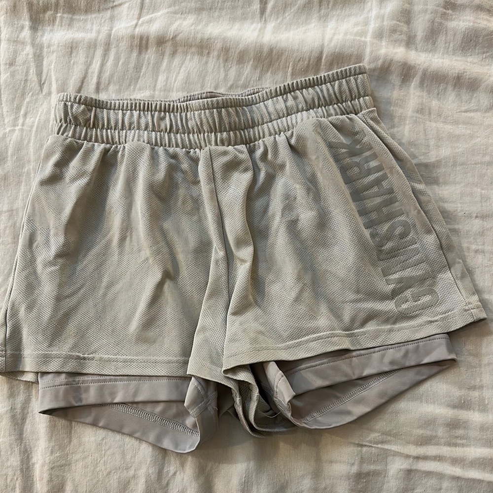 Gymshark beige Athletic Shorts Soft Fabric Elastic Waistband